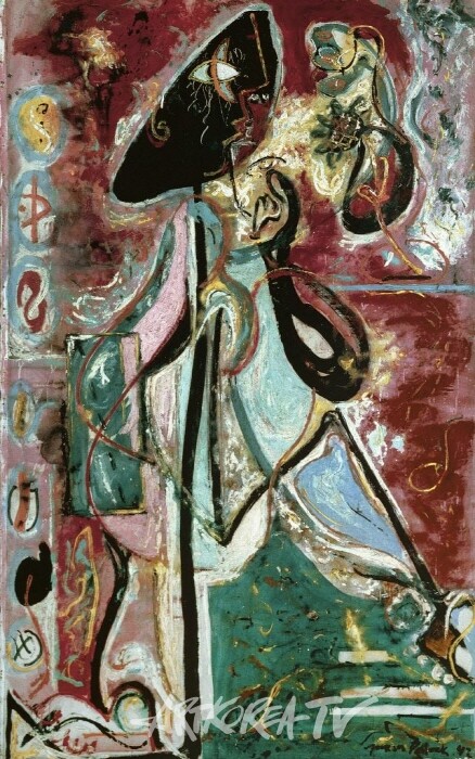 잭슨 폴록, 달의 여인 (1942). © 폴록-크라스너 재단-ADAGP, 파리 2024.
