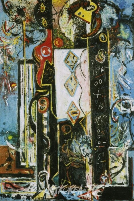 잭슨 폴록 남성과 여성  (1942-1943). © Pollock-Krasner Foundation-ADAGP, Paris 2024.