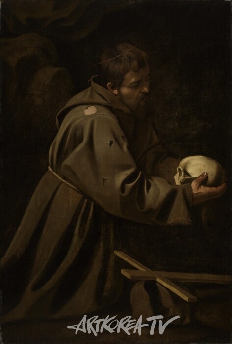 카라바조의 ‘묵상하는 성 프란체스코’, 1603년 경. 액츠매니지먼트 제공