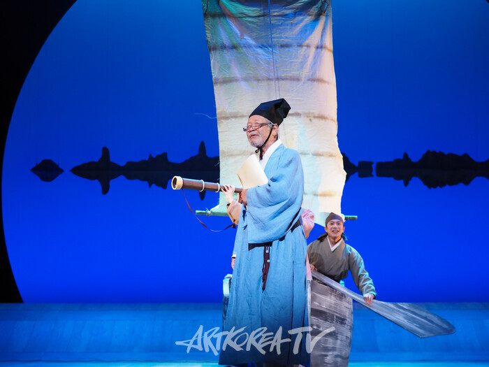 연극 '퉁소소리' 전막 프레스콜(홍도 역 최나라, 옥영 역 정새별, 몽석 역 윤준호, 노최척 역 이호재) 2024.11.11 사진 ⓒ아트코리아방송 이용선 기자​