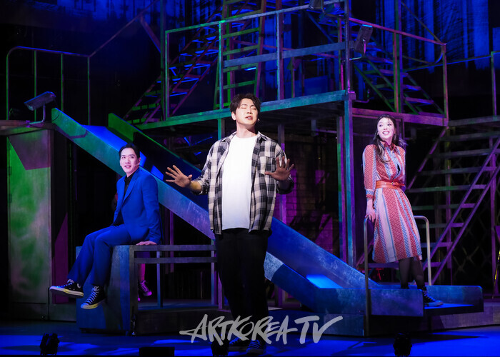 뮤지컬 '틱틱붐' 프레스콜 (존 역 장지후, 수잔 역 김수하, 마이클 역 김대웅) 2024.11.20 사진 ⓒ아트코리아방송 이용선 기자​