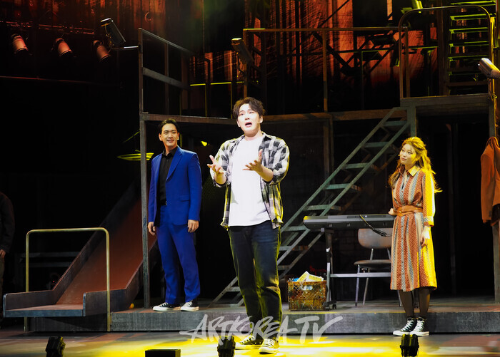 뮤지컬 '틱틱붐' 프레스콜 (존 역 장지후, 수잔 역 김수하, 마이클 역 김대웅) 2024.11.20 사진 ⓒ아트코리아방송 이용선 기자​