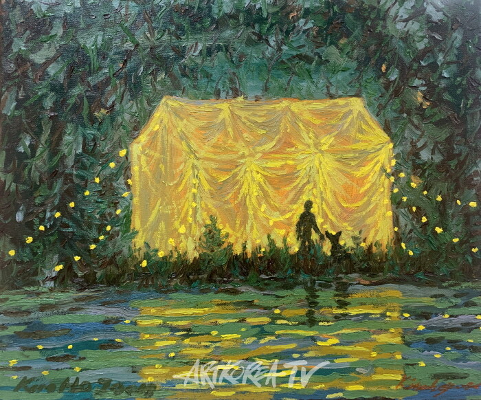 Shelter, oil on canvas, 45x37.9cm, 2024