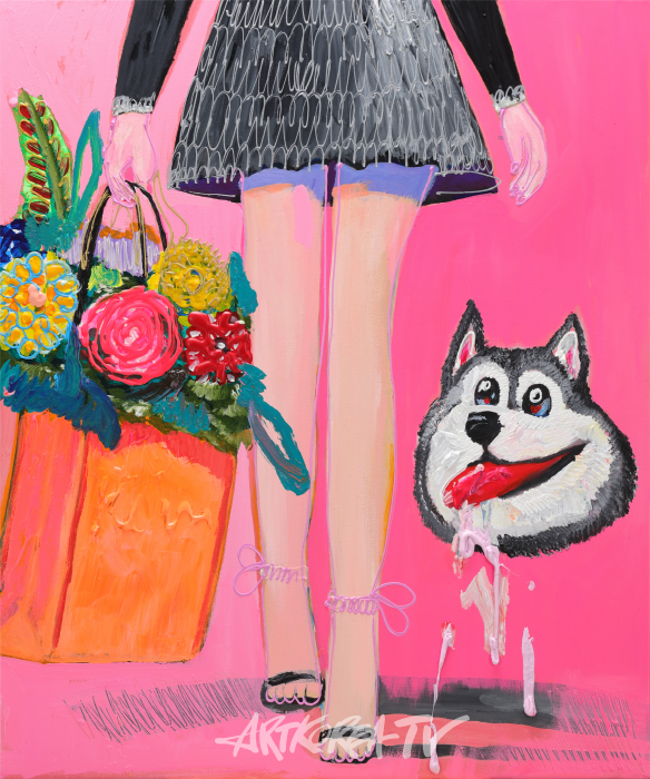 김국현, 쇼핑과 남자친구, 20호 72.7×60.6 acrylic, 2024.