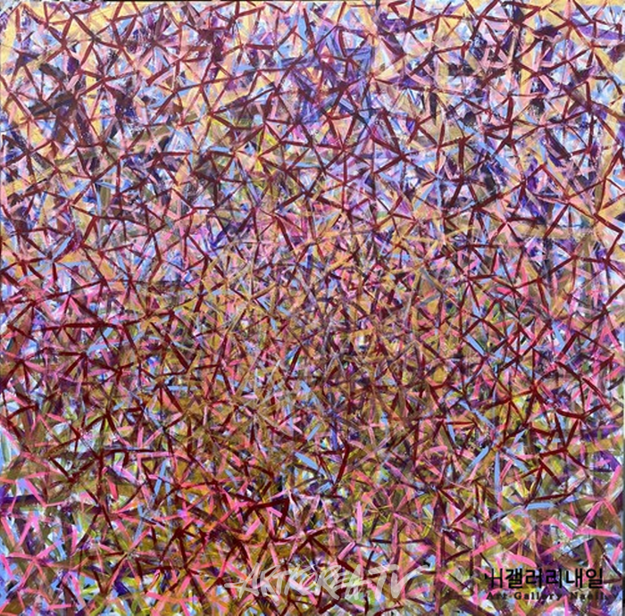 성희승, Twin Universe 11, Acrylic on canvas, 140 x 140 cm, 2024