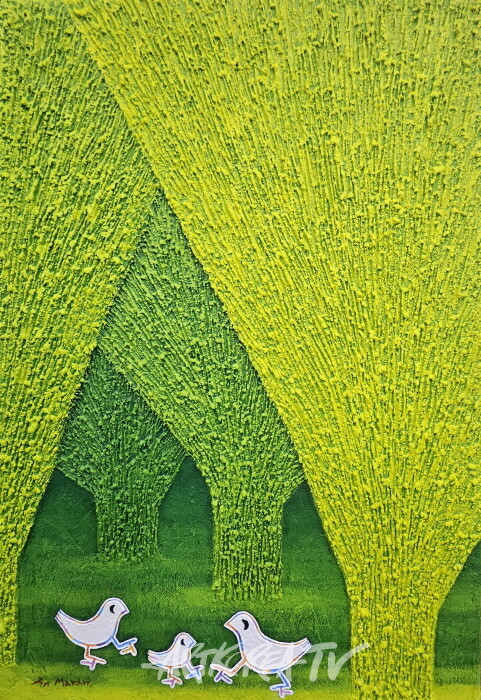 안말환, Dreaming42028, 72.7x50.5cm, Mixed media on canvas, 2024