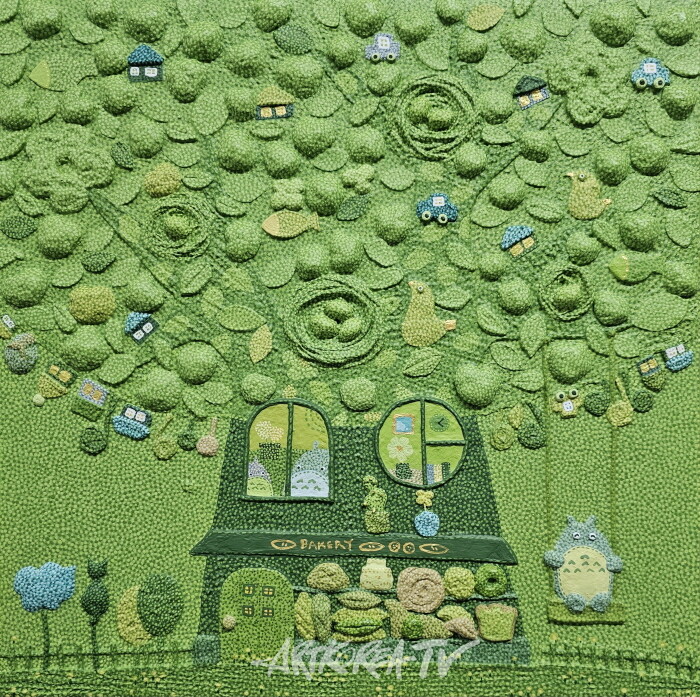 유미영, a tree of blessing 5, 40x40cm, korean paper & mixed media, 2024