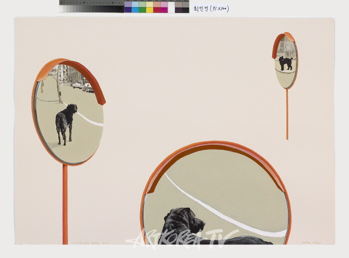 최민건, going and coming, 70x100cm, acrylic on paper, 2008