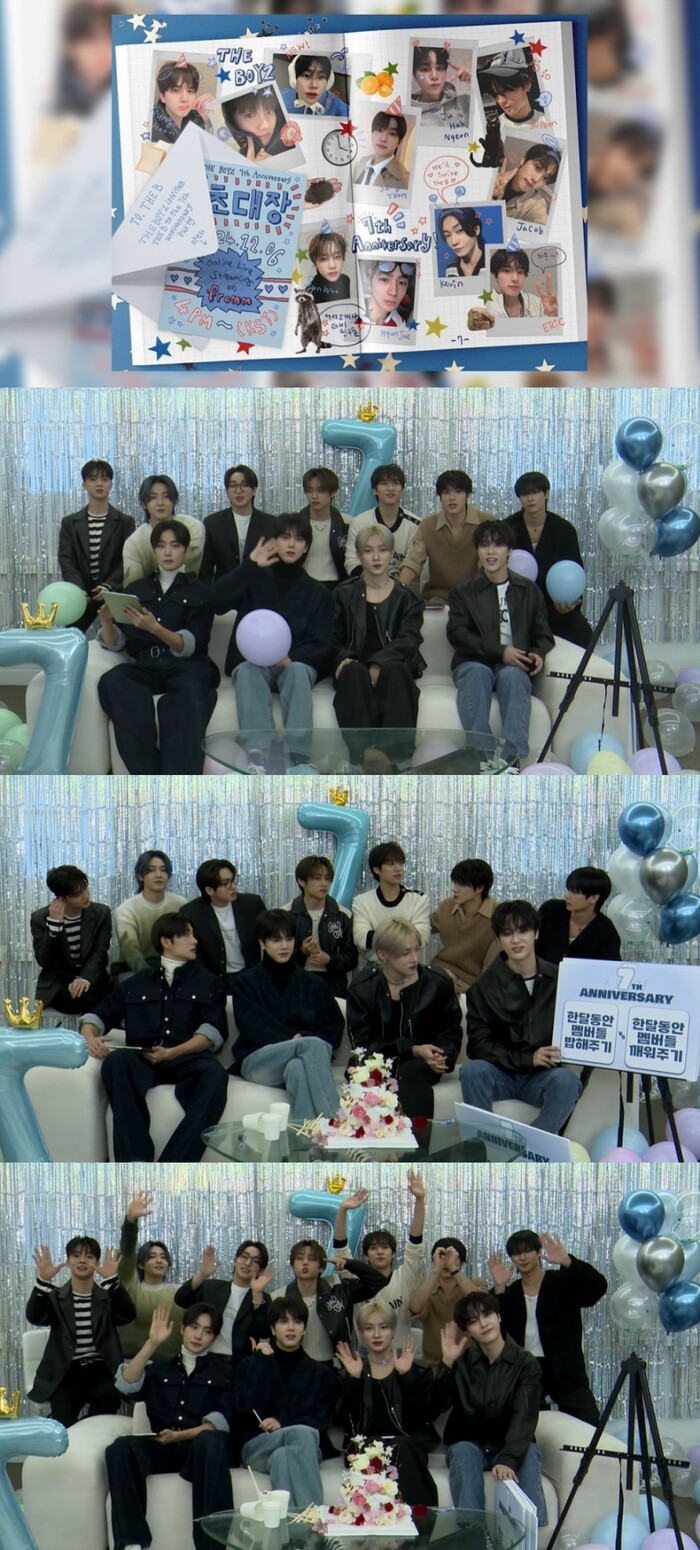 사진 더 보이즈 데뷔 7주년 라이브 방송 캡쳐.