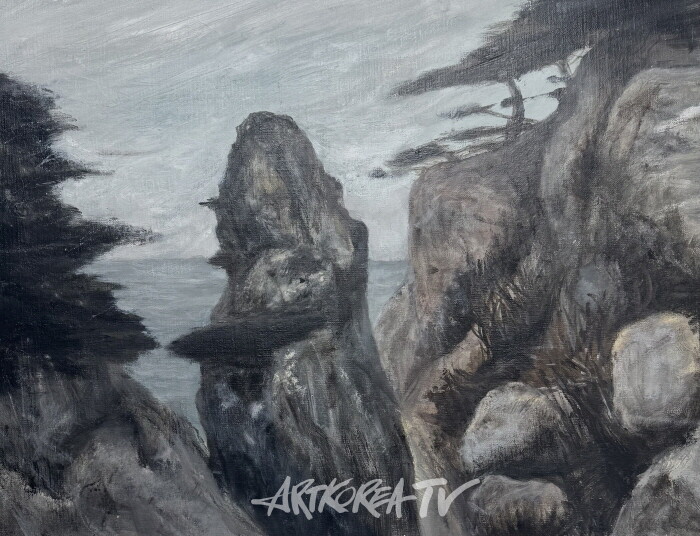 한병욱, 리워야단-장고항 앞바다, 45.3×60.5cm, 캔버스에 아크릴릭, 2022