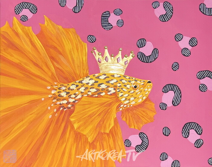 김다진, 왕관의 무게 24-19cm 장지에 채색 2024