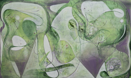 박정윤 作_리코더와 일제히 끝나는 노래_캔버스에 유채, 아크릴_97x162.2cm_2024