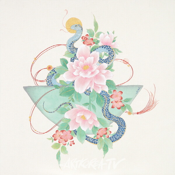 김기순, 꽃처럼 피어오르길, 50×50cm, 비단에진채, 2025