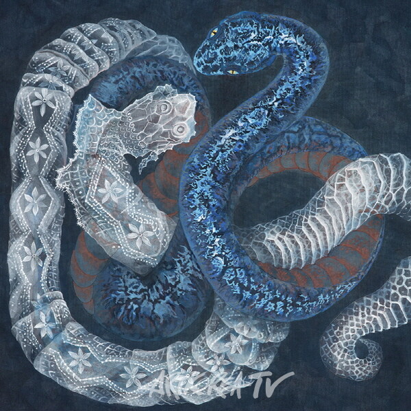 박혜림, 탈피, 50×50cm, 비단에진채, 2025