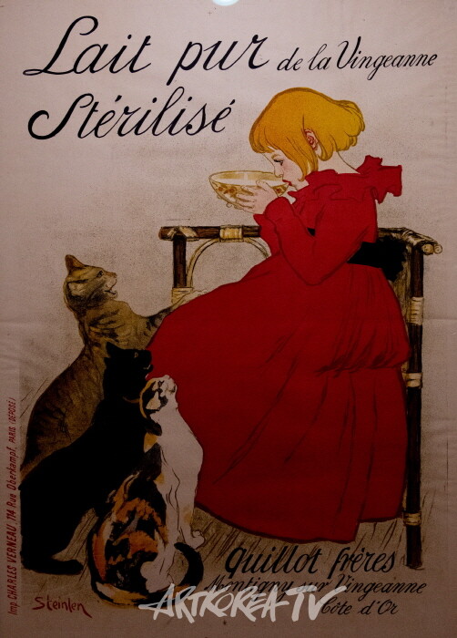 데오필-알렉상드르 슈타인렌-뱅잔의 멸균 우유 1894 석판화 135-97.2cm