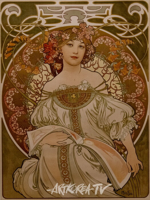 알폰스 무하-백일몽 1897 석판화 72-55cm