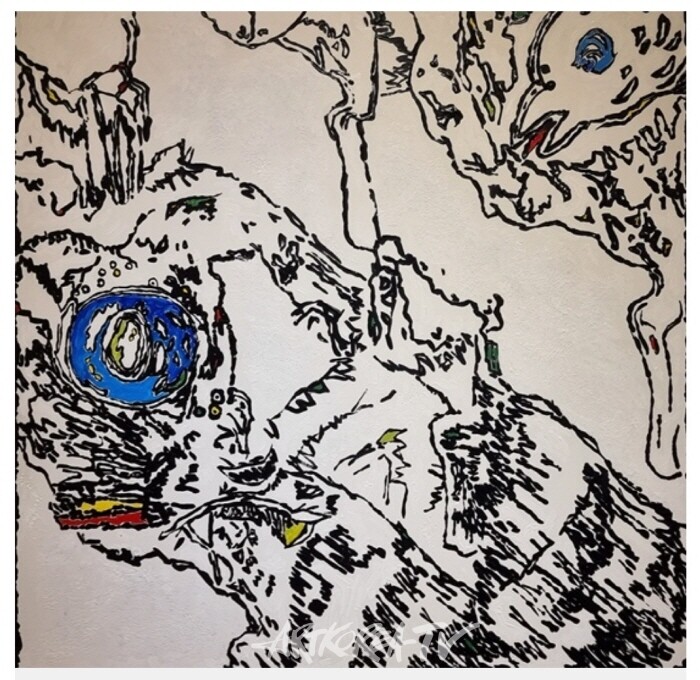 까치 호랑이, 72.7x72.7cm, oil on canvas, 2024