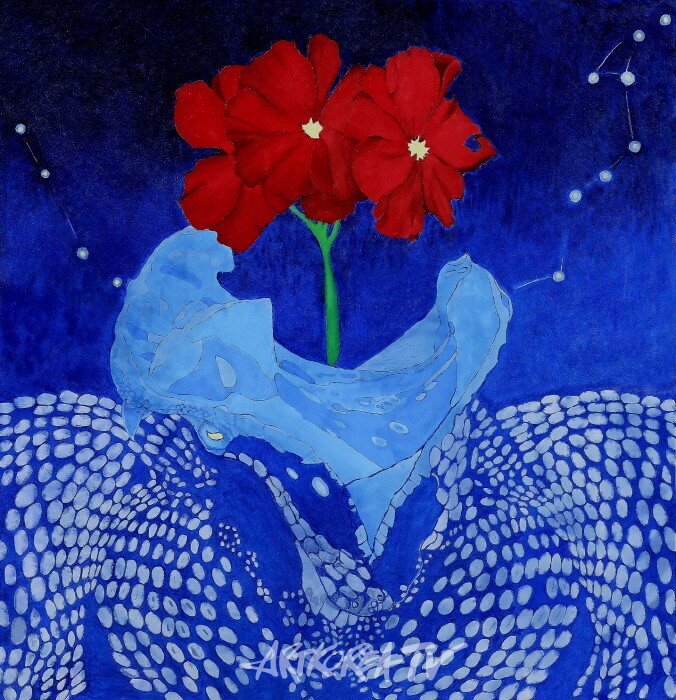 뱀자리와 뱀주인자리 이야기, oil on canvas, 200x200cm, 2024