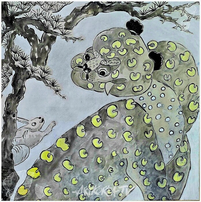 토끼와 호랑이, 50x50cm, oil on canvas,  2024