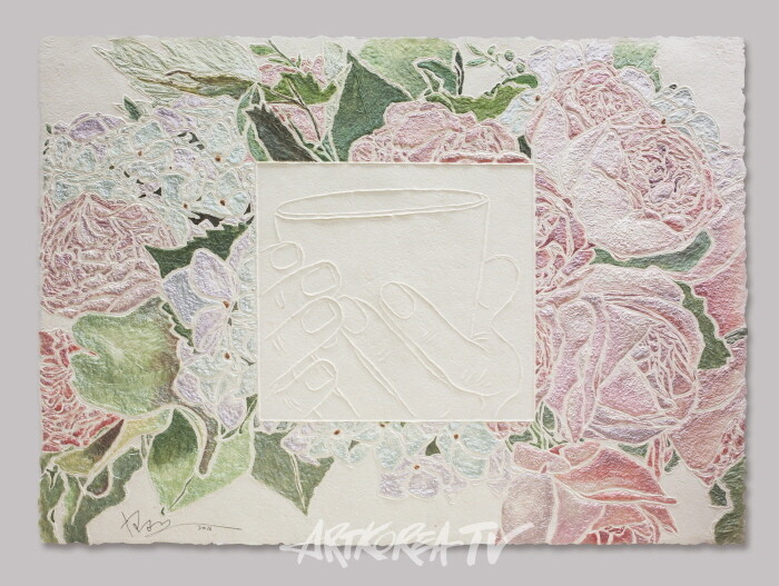 김영란, 끌림 attraction 1, 82x60cm, Korean paper, 2016