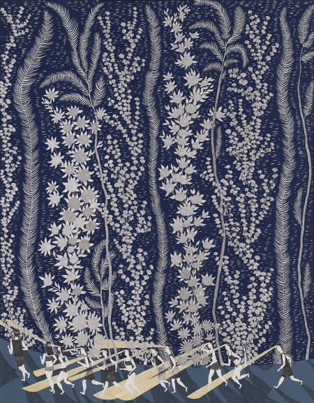 이지영 作_검푸른달리기_117x91cm_장지에 연필, 아크릴_2024