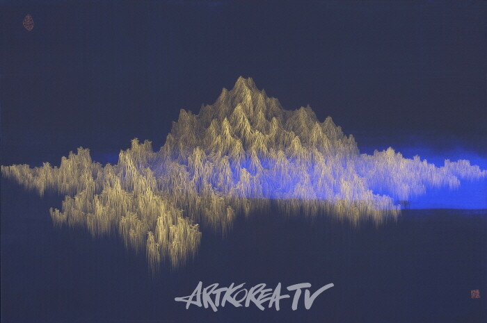 부유하는몽유금강60.8cmX90.8cm.화선지에 수묵채색. 2025作