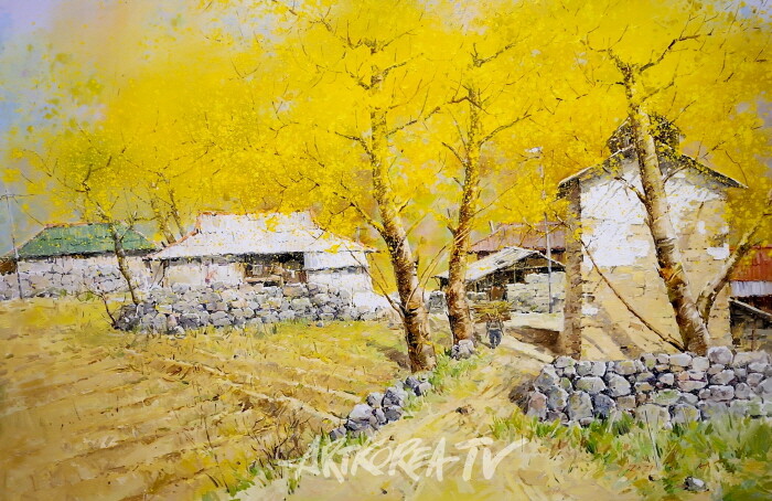 상천리의 산수유 116.8×80.3cm 유채화