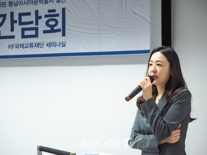 한세예스24문화재단의 필리핀 동남아시아문학총서 4-6권 출판기념 기자간담회(백수미 이사장) 2025.02.14 사진 ⓒ아트코리아방송 이용선 기자