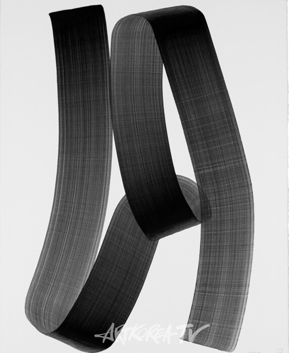 [Johyun Gallery] Lee Bae, Brushstroke D37, 2024, Charcoal Ink on Paper, 162 x 130 cm