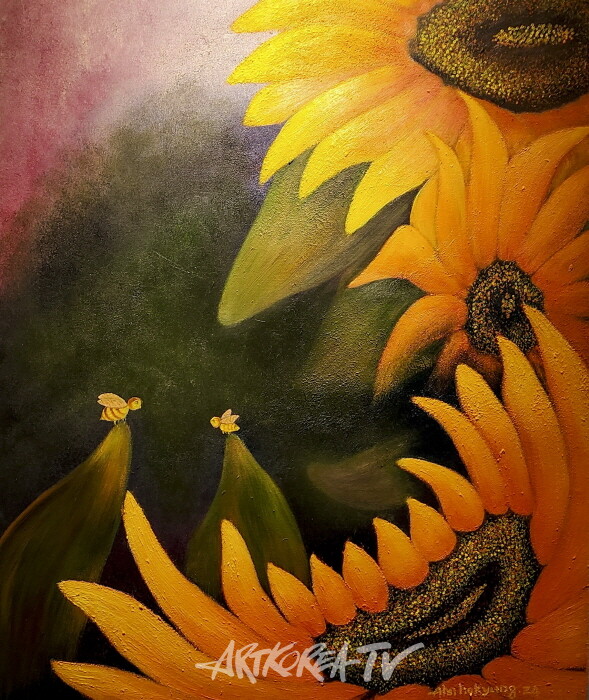 서양화가 안호경, '해바라기와 점묘화' 제18회 개인전 개막행사