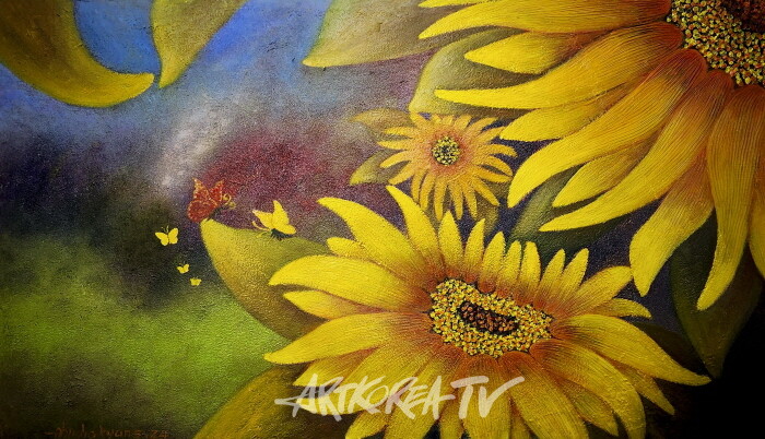 서양화가 안호경, '해바라기와 점묘화' 제18회 개인전 개막행사