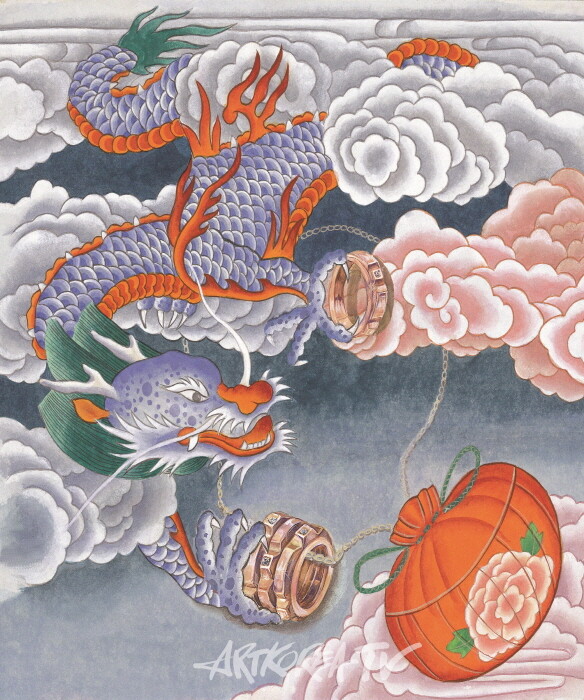 비상(飛上)하라 #2  37x32cm 순지 혼합재료 2023