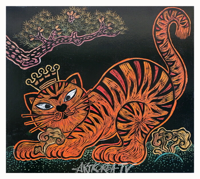 영생의 소망.42x47cmpainting on woodcutblock  2024. jpg