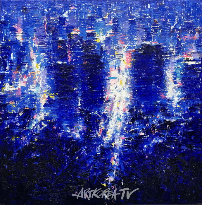 김성호 개인전-새벽-남산에서본 서울 oil on canvas 116.0x116.0cm 2024