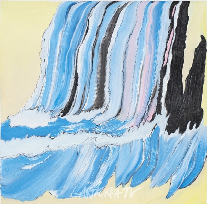 Curtains, charcoal and oil on canvas, 70 x 70 cm, 2025 (2)