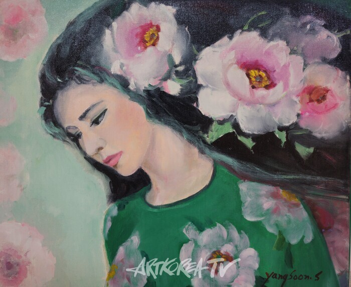  서양순 화백의 유화 작품 'Lady of Flower' 1