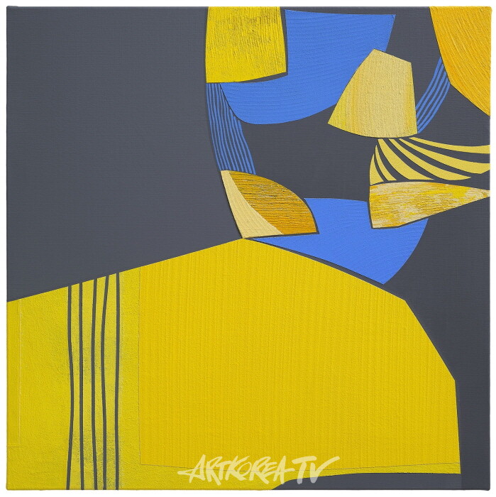 Flowing-2411(1)50X50cm , Mixed media on canvas, 2024