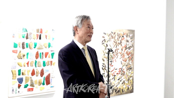 갤러리 모나리자 산촌, ‘8인의 우주파 창립전’ 개막-하정열 장군 사회