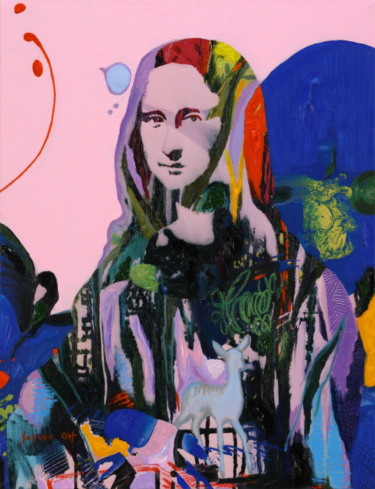 Name:Sophie Oh Title:NS415P01(MONA LISA)Size:65.1×50.0cmMaterial:Mixed media Year:2024-사진 소피 오 작가 제공