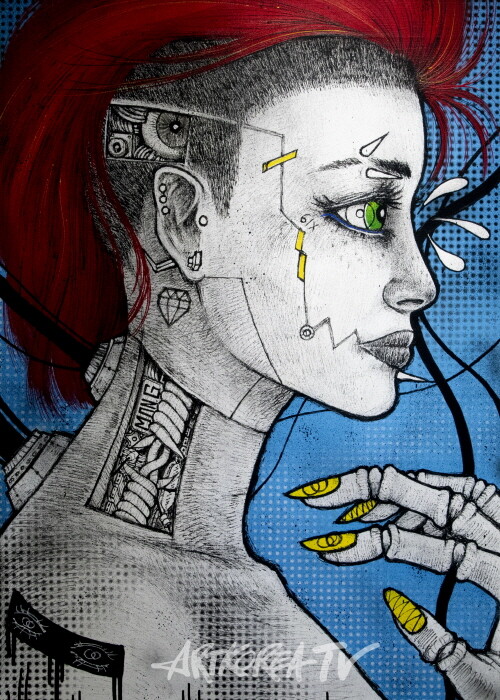 ID-NICO 2025 100.0×70.0cm 아크릴 물감, 아크릴 스프레이 만지