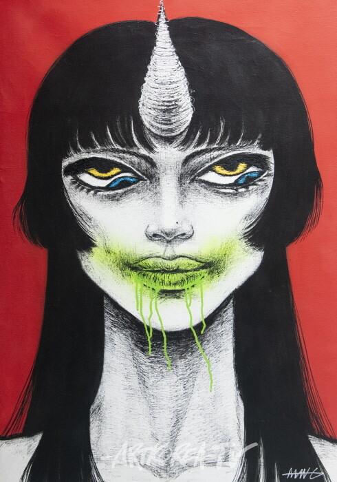 베로나 2023 100.0×70.0cm 아크릴 물감, 아크릴 스프레이 만지