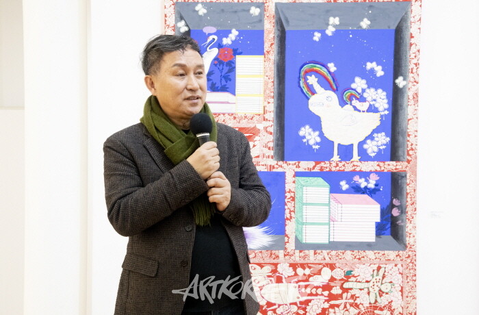 정병모 민화학교 '민화, 오늘의 이야기' 15인 작가전 개막행사-정병모 교장