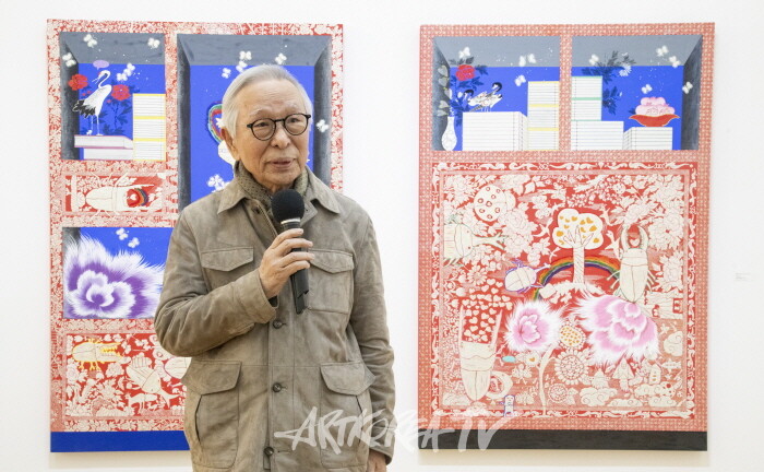 정병모 민화학교 '민화, 오늘의 이야기' 15인 작가전 개막행사-가천대학교 전 총장의 축사