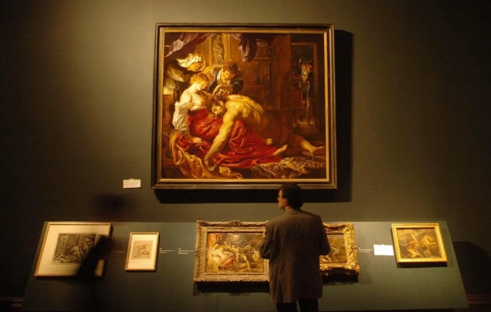 2021년에 Art Recognition은 런던 국립 미술관이 소장하고 있는 루벤스의 삼손과 델릴라가 가짜라는 매우 논란이 많은 주장도 했습니다. 사진-Johnny Green, PA Images via Getty Images.