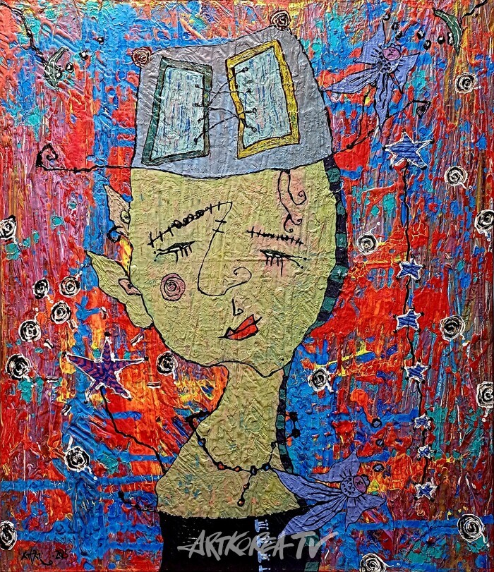 진주린- 텅빈마음의 창밖 45.5 × 53.0cm 혼합재료  2025ⓒ작가제공