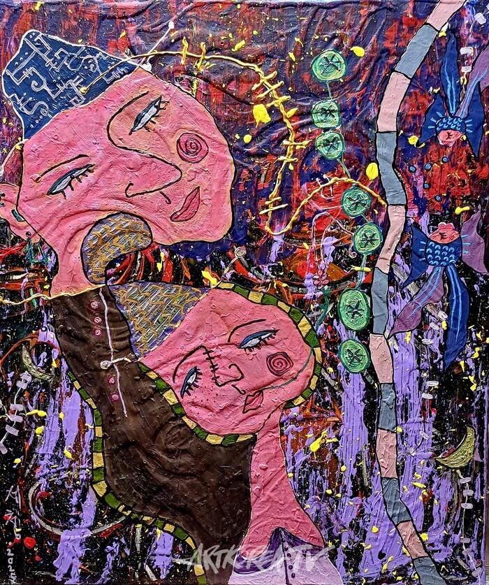 진주린- 마음과 마음을 모으는 자 45.5 × 53.0cm 혼합재료 2025ⓒ작가제공