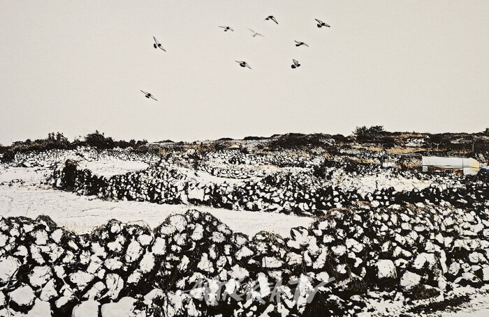 안진언 작가-2025 Art Korea Global ART Fair에서 선보인 ‘선작지왓의 눈결’