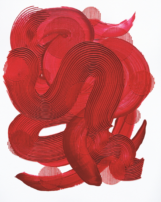Draw-transition_Red  73 x 91cm acrylic on canvas 2024-사진제공 갤러리그림손