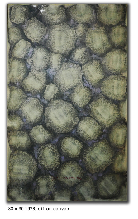 조영동 作_ 1. 본질(​本質) 시리즈, 점, 근원, 83x30cm, 캔버스에 유화, 혼합재료, 1975-사진 네오아트센터