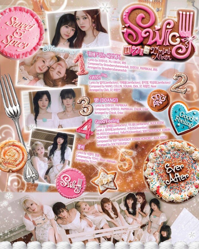 유니스 미니 2집 'SWICY' 트랙리스트. 제공 F&F엔터테인먼트